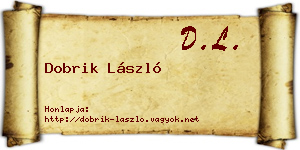 Dobrik László névjegykártya